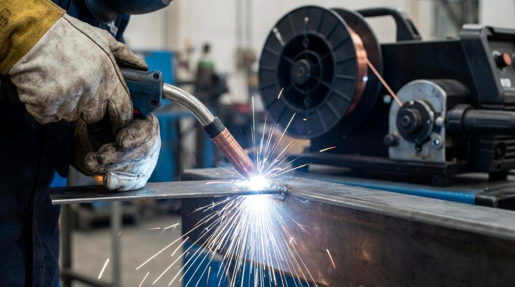 TIG welding process on stainless steel