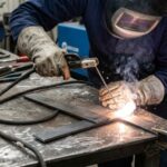 Stick welder being used for spot welding